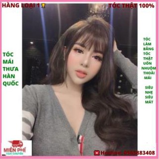 Tóc mái thưa hàn quốc Mái thưa tóc thật dệt tay - hình thật & video