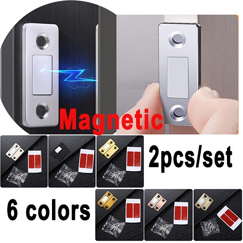 FEELING2Pcs/Set Nam Châm Hít Cửa,Gắn Cửa Lực Hút Cực Mạnh,Chốt Cửa Nam Châm Kèm Ốc Vít Cố Định Tiện Dụng Cho Tủ Đồ Nội Thất