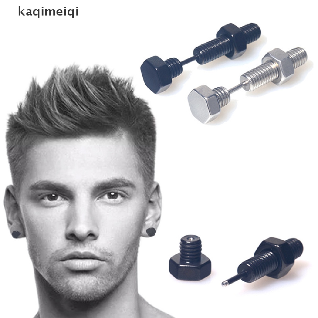 [KAQ] 1PC Punk Nail Screw Ear Stud Earrings Unisex Helix Ear Piercings Jewelry Gift GJL