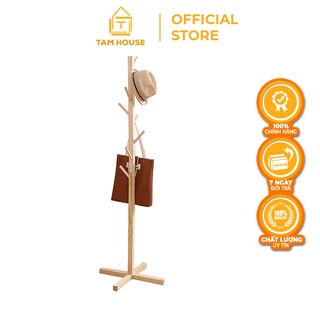 [ Giá trải nghiệm] Cây treo quần áo đứng bằng gỗ Tâm House mẫu mới K78