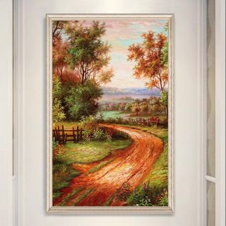 Tranh canvas lối vào 60x100 con đường sơn dầu kèm khung