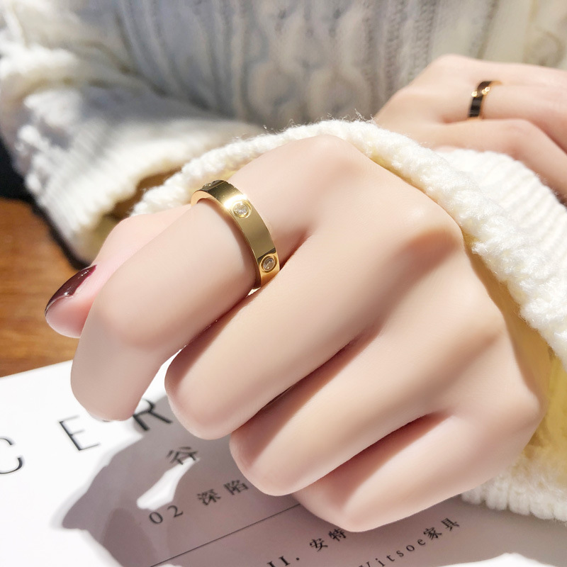 Korean Style Titanium Steel Ring Exquisite Design