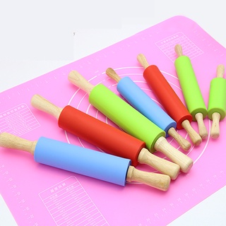 Cây lăn bột làm bánh cán gỗ silicone tiện lợi