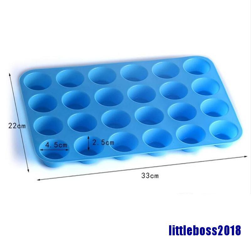 Khuôn Silicone Làm Bánh Cupcake / Muffin Mini 24 Ngăn 2018