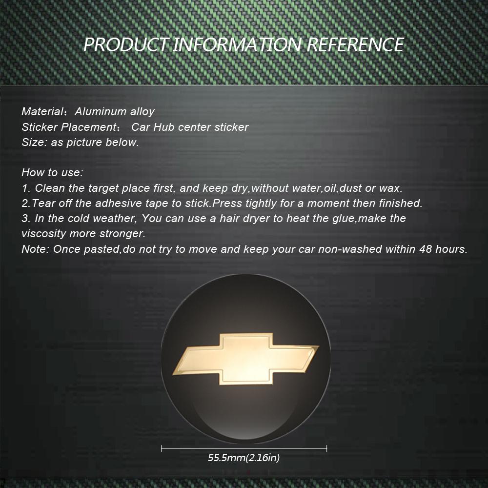 Bộ 4 Nắp Nhôm Trang Trí Trục Bánh Xe Hơi Chevrolet Cruze Colorado Optra Aveo Captiva Sonic 56.5Mm