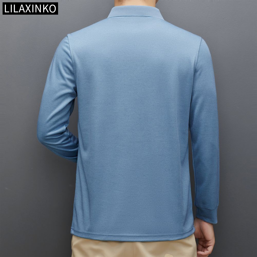 Áo Thun Polo Cotton Tay Dài Kẻ Sọc 3 Màu Thời Trang Thu Đông Cho Nam