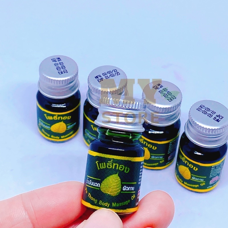 (Nội Địa) ( Nắp Vàng) Dầu Bồ Đề Poothong Massage Balm Thái Lan 5cc Dạng Nước