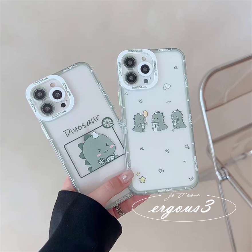 Ốp Điện Thoại Mềm Hình Khủng Long Dễ Thương Cho iPhone 13 12 11 Pro Max SE2020 X XR Xs Max 7 8 6 6s Plus
