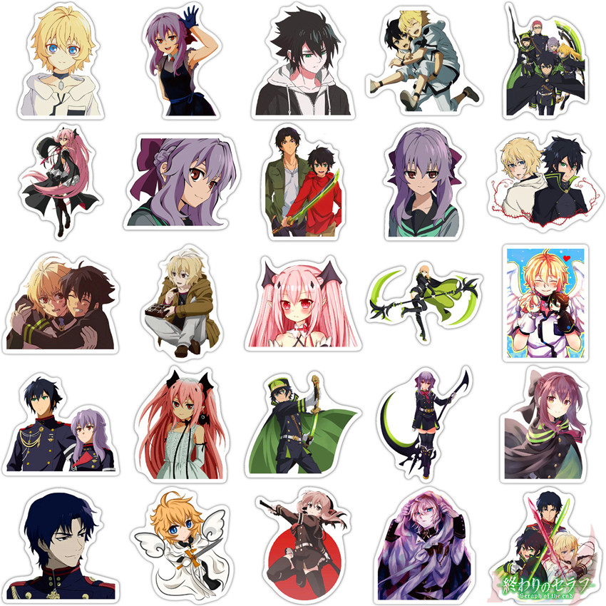 Bộ 50 hình dán Anime Seraph Of The End Series 02 - Yuichira Hyakuya dễ thương