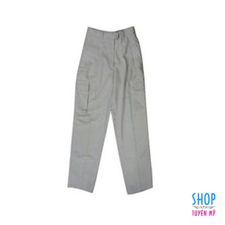 [Xả kho] Quần kaki dài túi hộp màu xám - size XL
