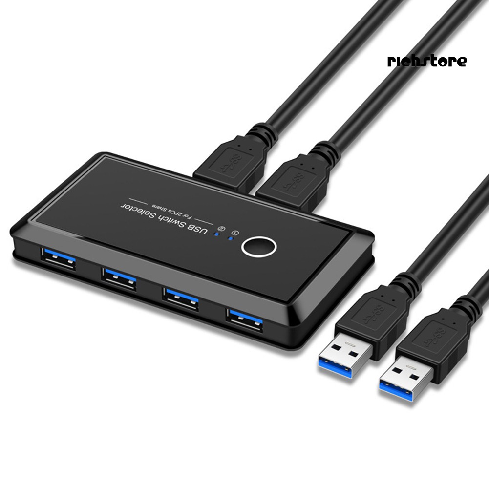 Bộ 2 Thiết Bị Chia 4 Cổng Usb 3.0 Cho Bàn Phím Và Chuột Máy Tính