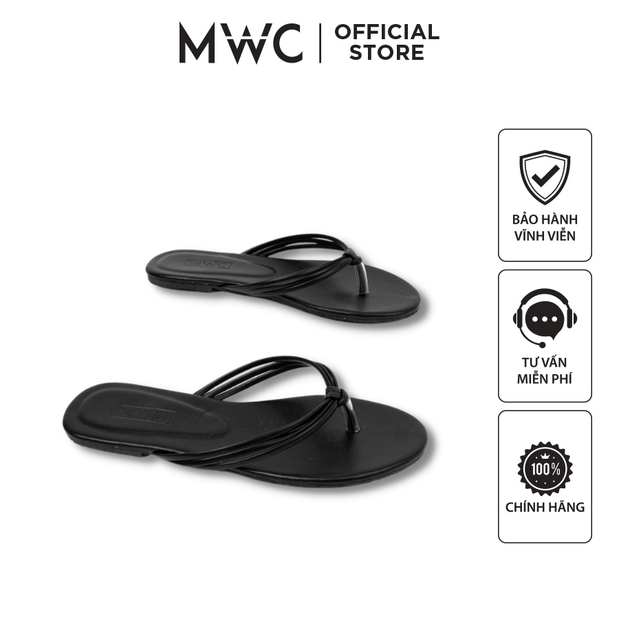 Dép Nữ MWC Đế Bằng Kẹp Ngón Quai Nhỏ Xinh Xắn NUDE- 8086