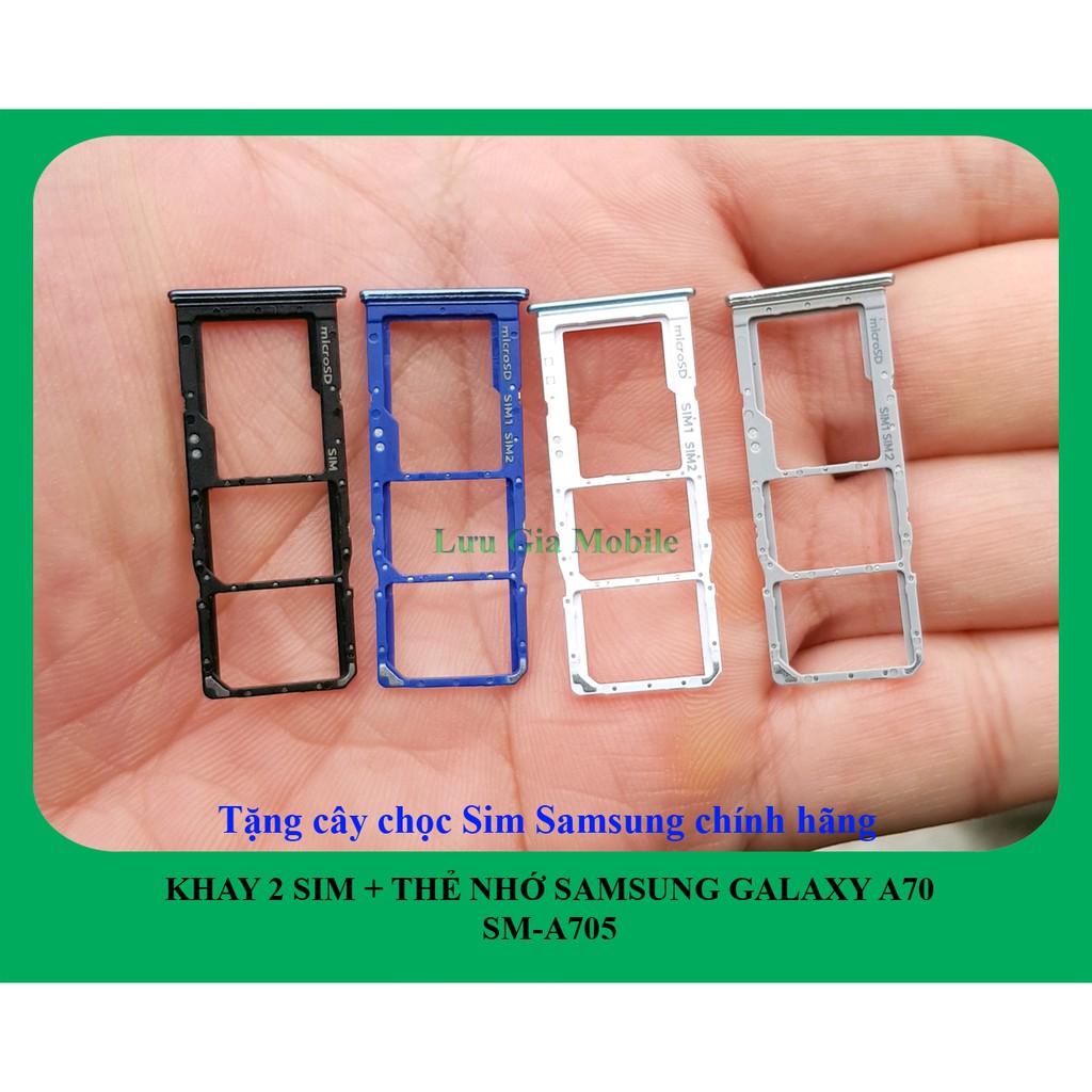 Khay sim Samsung Galaxy A70 chính hãng A705 + Tặng cây Chọc sim chính hãng