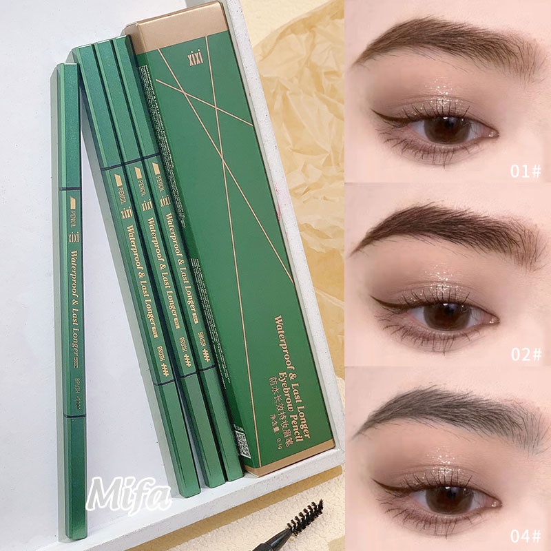 Bút Kẻ Mày 2 Đầu XIXI Chính Hãng Vỏ Xanh Nắp Vàng Sang Chảnh Chính Hãng Hàng Nội Địa Trung