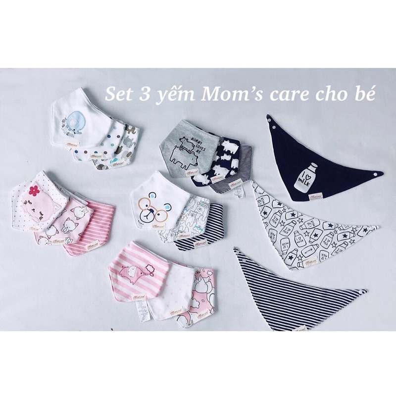 ĐƯỢC CHỌN MẪU - Set 3 Yếm Momcare 18 mẫu mới nhất