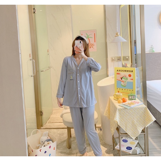 Bộ đồ bầu, sau sinh cho bé bú Pijama CỔ TIM hàng mới 2023