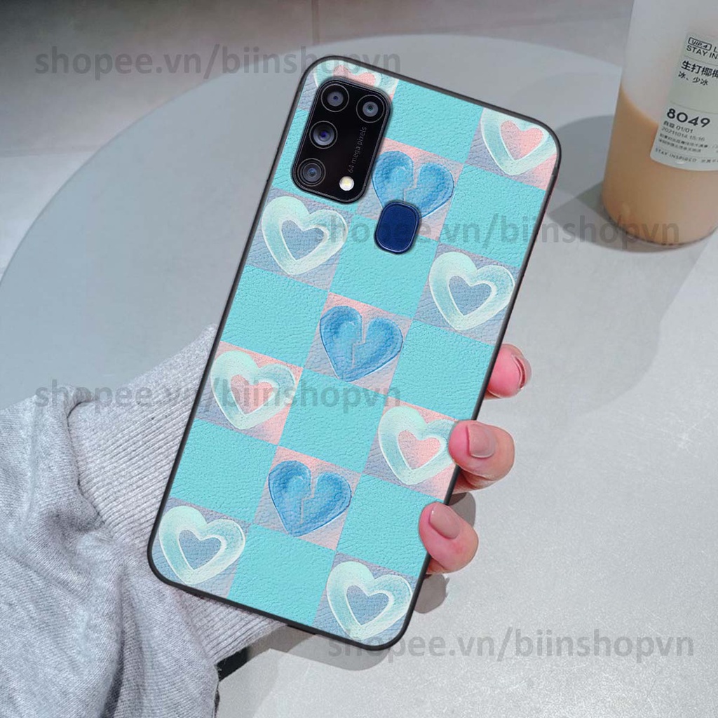Ốp Samsung M31 caro trái tim nhiều màu sắc, đầy cá tính, khẳng định phong cách