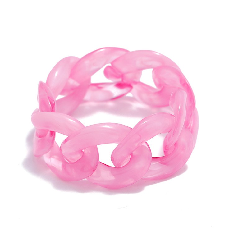 Nhẫn Bện Dây Nhựa Resin Màu Gradient Không Thấm Nước Thời Trang