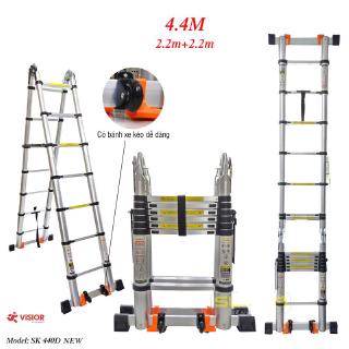 Thang nhôm rút đôi đai nhựa Sumika SK 440D NEW 4,4m chống trượt