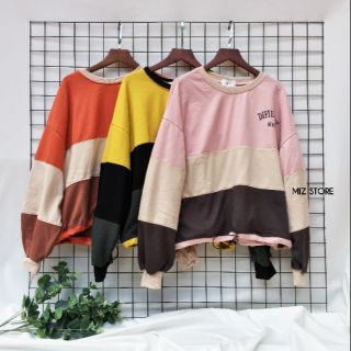 ÁO NỈ DA CÁ KẺ NGANG 3 MÀU [ẢNH THẬT]