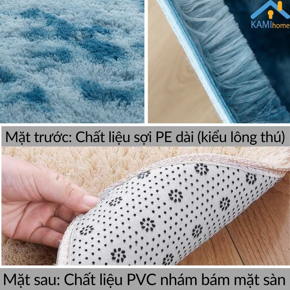 Thảm lông loang trải sàn trang trí chụp ảnh Chùi chân khô Chữ nhật 60*40cm mã 27013 KMVN