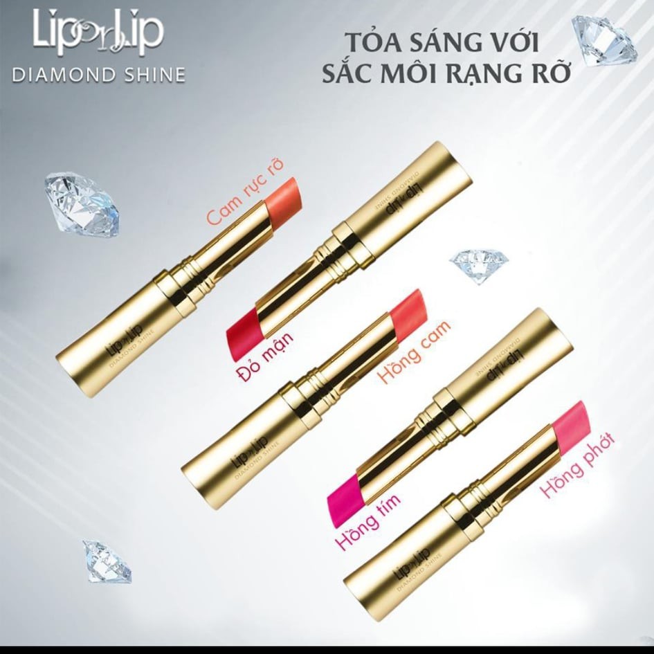 (CHÍNH HÃNG) Son nhũ Lip On Lip Diamond Shine 2.2g (Bao bì mới) 4.8