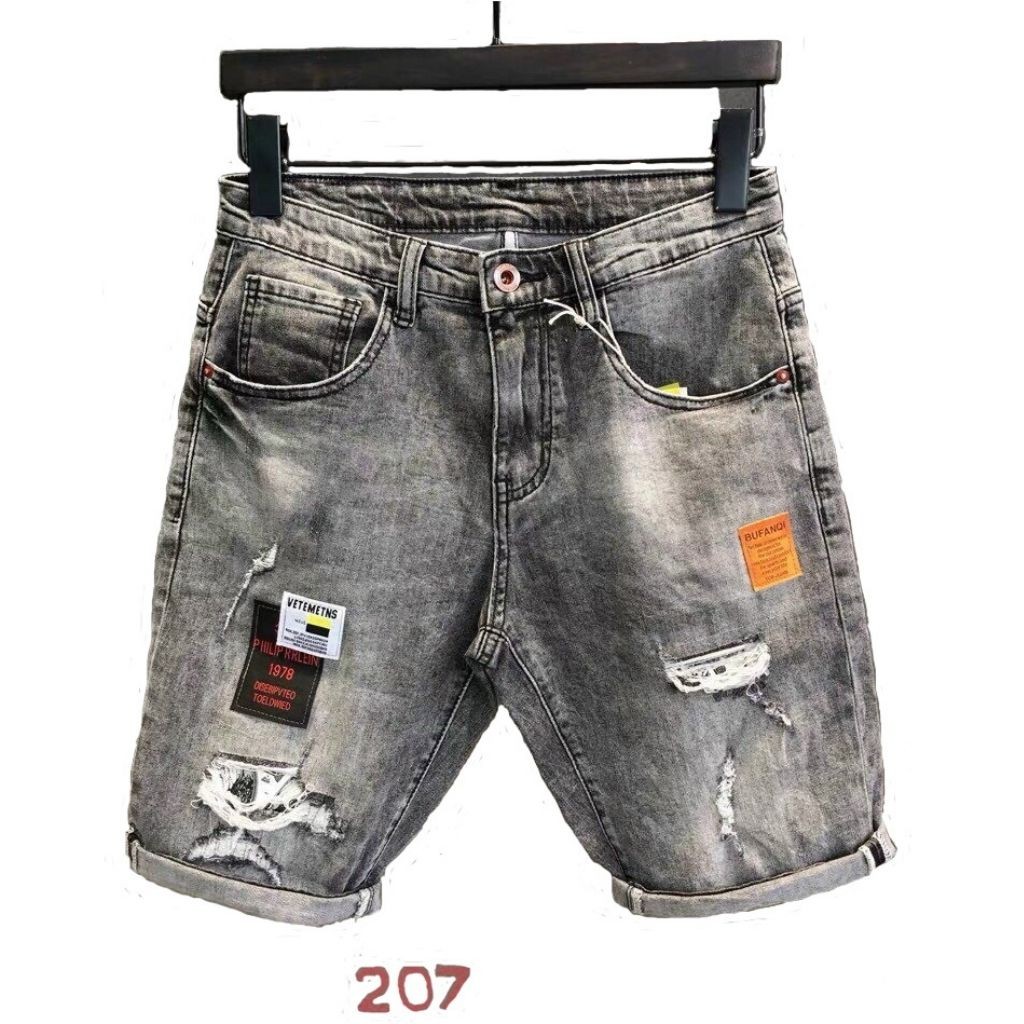 Quần Short Jean Nam-Quần Sort Bò Xám Rách T Cao Cấp  FREE SHIP XM207DT