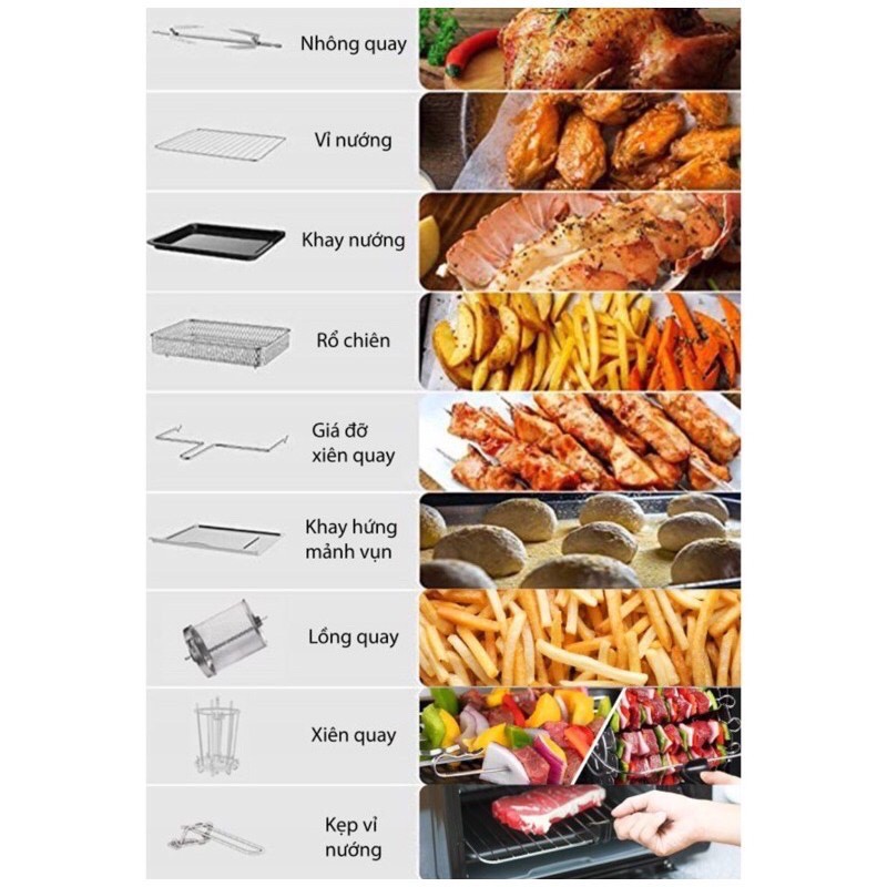 Lò nướng kiêm nồi chiên không dầu Unie Q37 - Hàng chính hãng