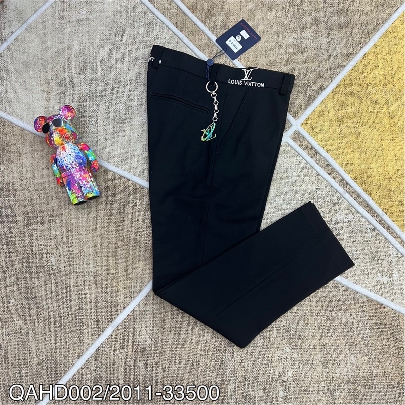 Quần âu nam ống côn hàn quốc cao cấp, Quần tây âu thêu logo phong cách trẻ