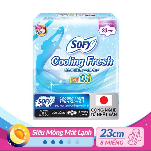 Băng vệ sinh Sofy Cooling Fresh Ultra Slim 0.1 23cm (Gói 8 Miếng)