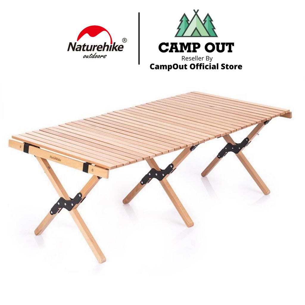 Bàn Naturehike cắm trại du lịch dã ngoại bàn kệ gỗ tự nhiên xếp gấp Campout A101