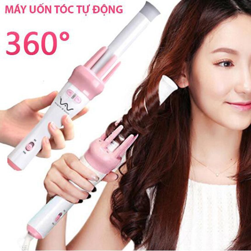 Máy uốn tóc xoăn xoay tự động 360 VIVID &amp; VOGUA tặng kèm kẹp tóc và lược