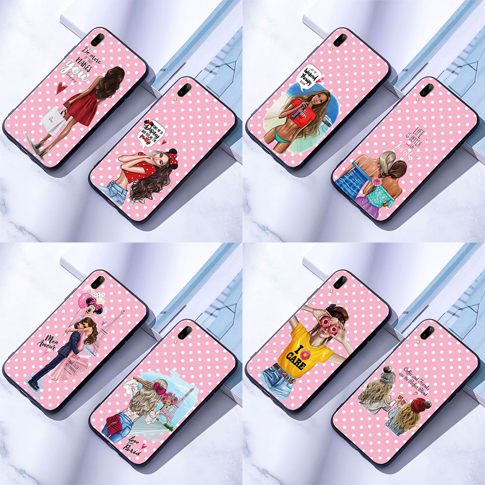 Vivo V5 V5S V7 V7 Plus + V9 V11 Pro V11i Soft Silicone Case Cover Fashion Girl