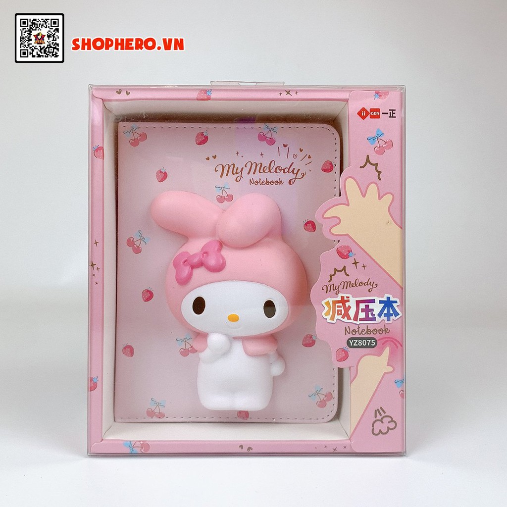 Sổ tay gắn thú mềm Hello Kitty