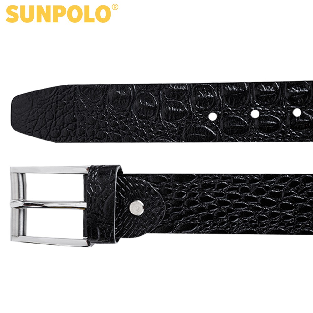 Thắt lưng nam da bò SUNPOLO Đen Nâu Bò - BS06DNB