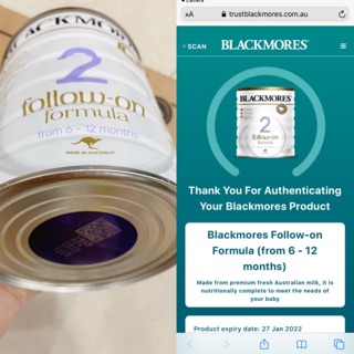 Sữa Bột BLACKMORE Úc Đủ Số Lon 900g. Date 2024