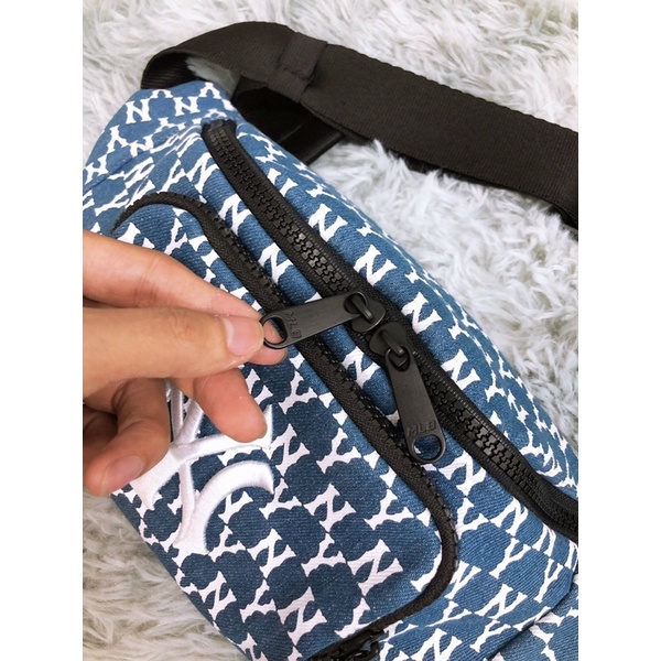 Túi Bao tử , Túi đeo chéo m.l.b B438 MLB NY MONOGRAM WAIST BAG BLACK