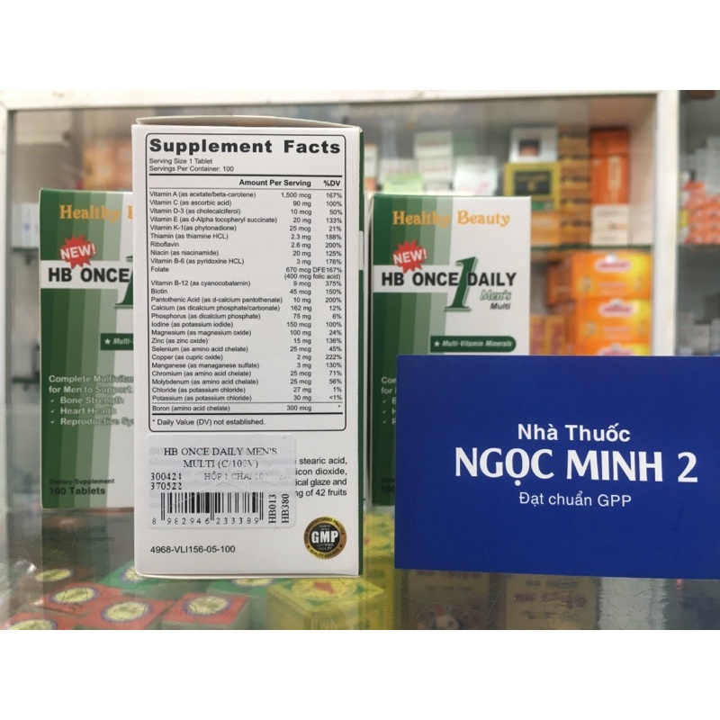 ✅ [Chính Hãng] Vitamin tổng hợp cho nam HB ONCE DAILY MEN’S MULTI 100 viên | Nhập khẩu chính hãng Mỹ