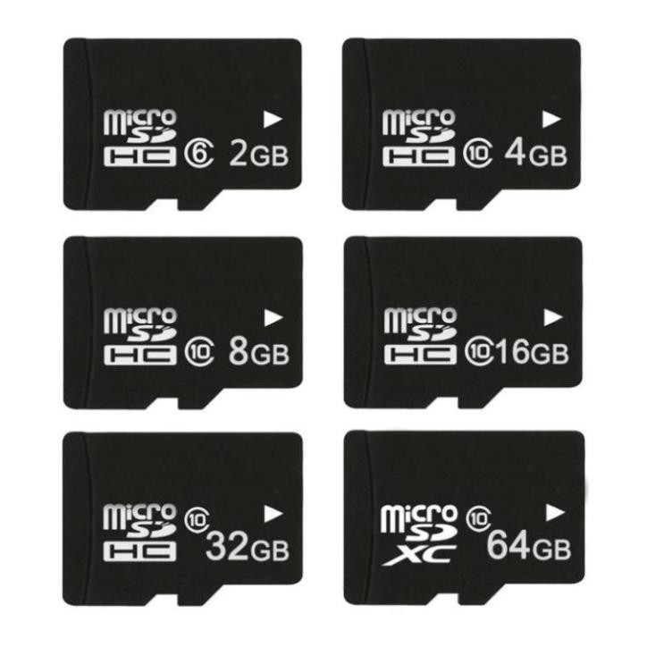 Thẻ nhớ MicroSD Class 10 2GB/4GB/8GB/16GB/32GB/64GB 🔥 FREESHIP 🔥 Thẻ nhớ tốc độ cao (Đen),chính hãng BH 12 Tháng