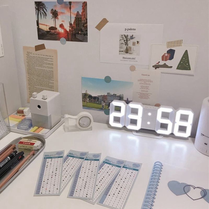 Đồng hồ báo thức đèn LED 3D hiện đại