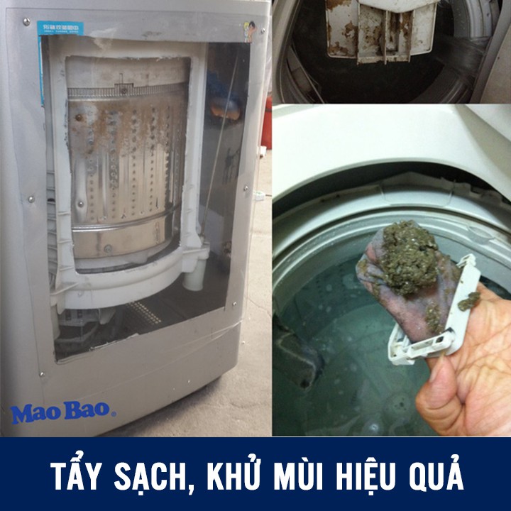 [𝐆𝐢𝐚́ 𝐭𝐨̂́𝐭 𝐧𝐡𝐚̂́𝐭] Tẩy Lồng Máy Giặt Mao Bao Ion Bạc Mới 300g Siêu Sạch