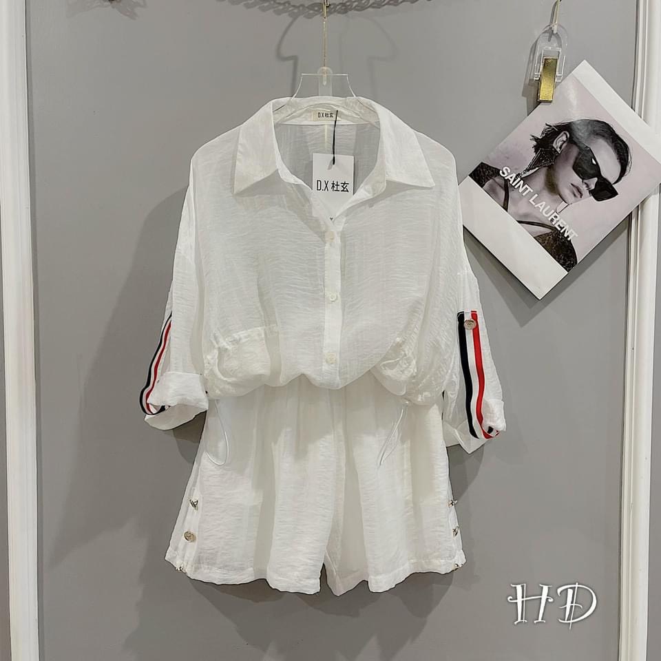 Set sơ mi Thom chất liệu mềm mại, thoáng mát - Hàng có sẵn - Xưởng may Lộc Vân - V10