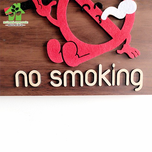 Bảng gỗ decor trang trí SHOP  Mẫu BM_156 Chủ đề NO SMOKING
