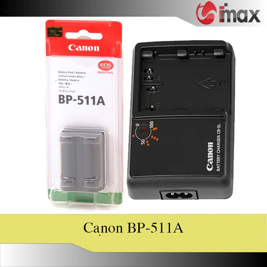 Bộ 01 pin Canon BP-511A + 01 sạc Canon CB - 5L - Hàng nhập khẩu