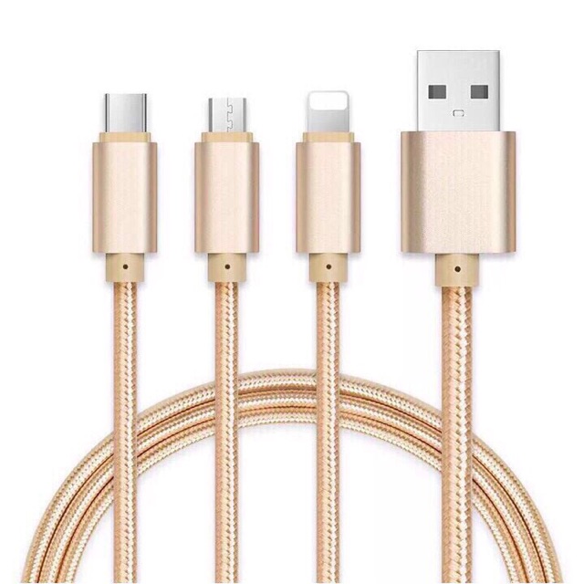 Cáp sạc điện thoại 3 đầu sạc tiện lợi