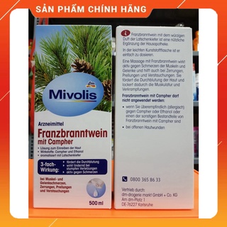 Tinh dầu thông núi Mivolis Franzbranntwein 500ml hàng Đức