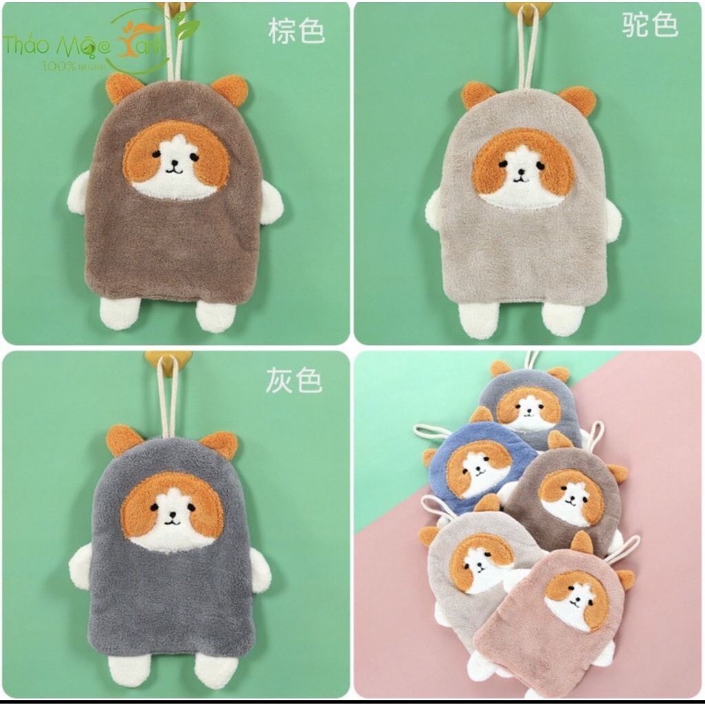 Khăn lau tay siêu thấm hút - Khăn lau bếp đa năng siêu mềm mại,dễ thương có móc treo tiện lợi