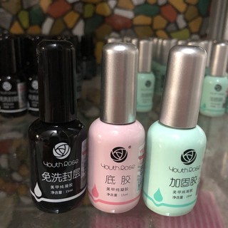 bộ 3  hoa hồng ( base+ bóng + cứng móng )