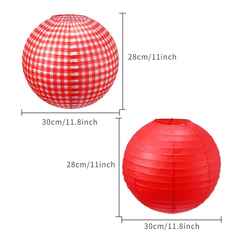 Set 5 Lồng Đèn Giấy Tròn Treo Trang Trí Tiệc