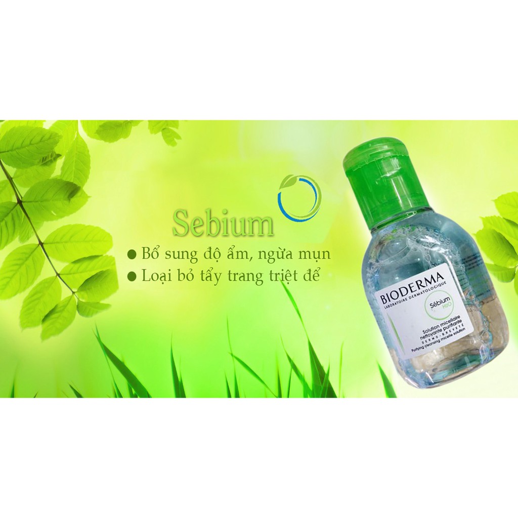 (AUTH) Nước tẩy trang BIODERMA sebium H2O Xanh 100ml